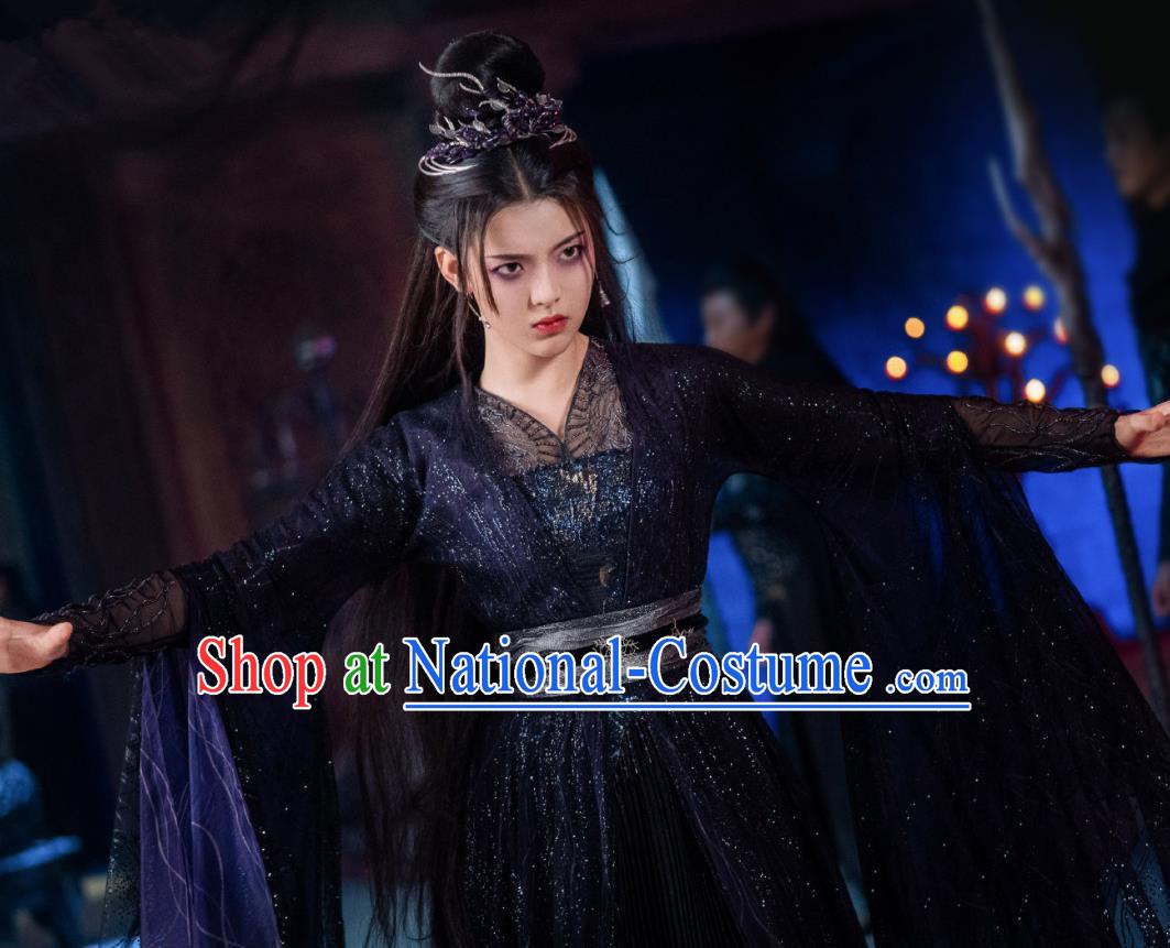 Xian Xia Drama Demon Queen Chong Zi Costumes Ancient Chinese Swordswoman Dress Clothing