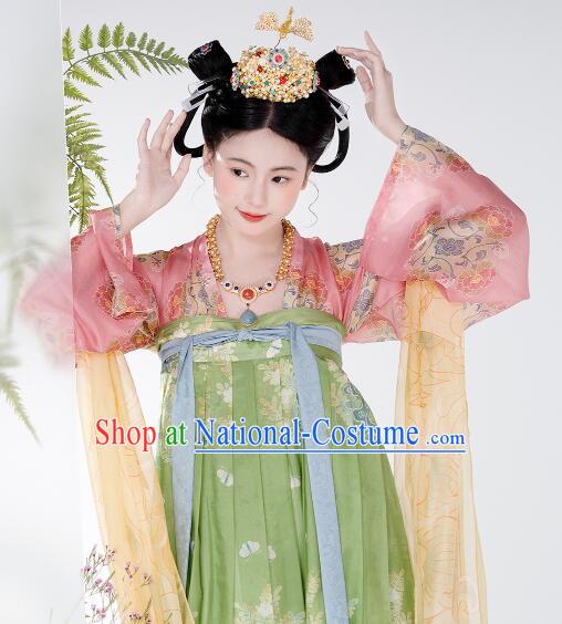 Chinese Tang Dynasty Princess Garments Clothing Ancient Palace Beauty Costumes Li Jingxun Hanfu Dress