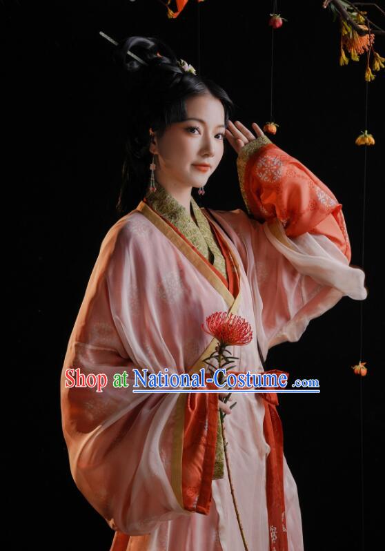 Chinese Ancient Palace Beauty Costumes Court Woman Red Hanfu Dress Han Dynasty Empress Garments Clothing