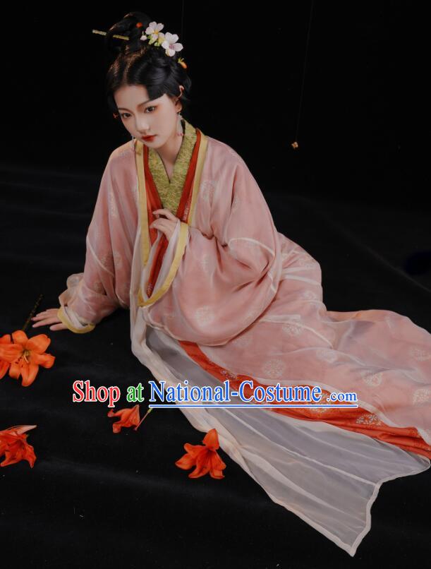 Chinese Ancient Palace Beauty Costumes Court Woman Red Hanfu Dress Han Dynasty Empress Garments Clothing