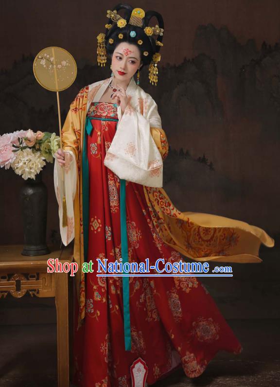 Chinese Ancient Empress Clothing Traditional Hanfu Dress Tang Dynasty Court Woman Garment Costumes