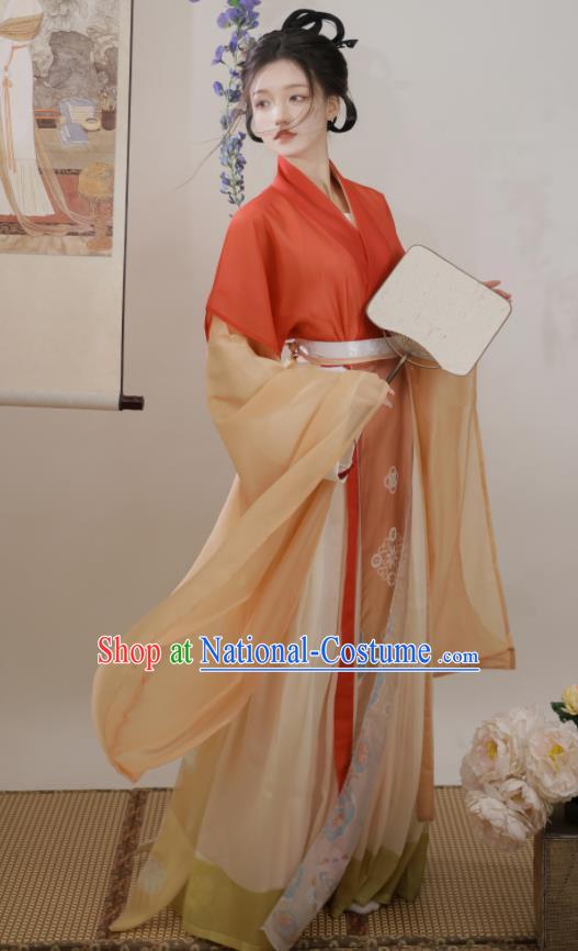 Chinese Flying Goddess Clothing Jin Dynasty Princess Garment Costumes Ancient Young Lady Hanfu Dresses