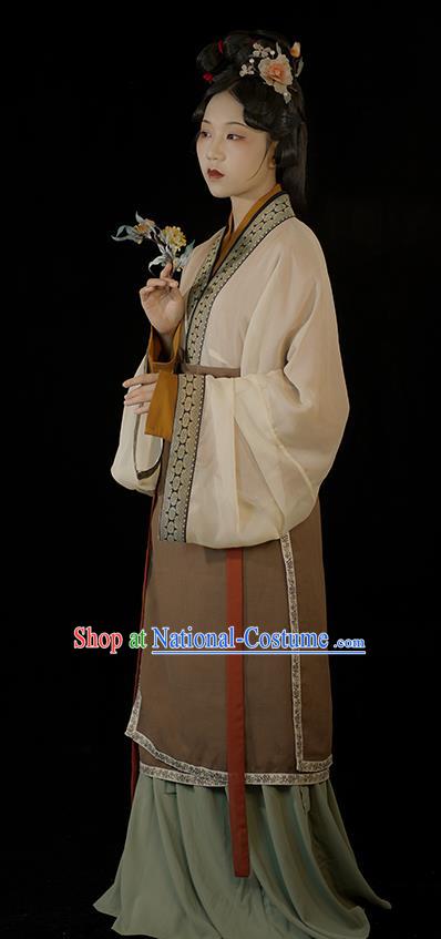 Chinese Traditional Hanfu Dress Costumes Song Dynasty Noble Lady Clothing Ancient Young Beauty Garments