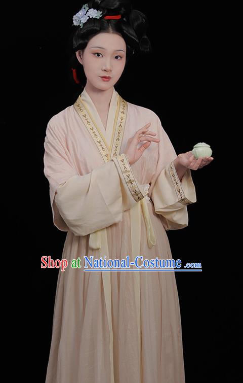 Chinese Traditional Pink Hanfu Dresses Song Dynasty Noble Woman Clothing Ancient Empress Garment Costumes