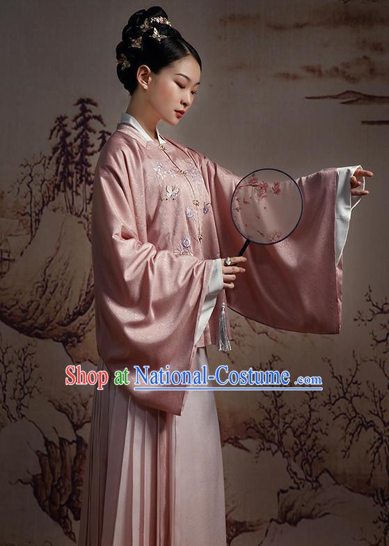 Chinese Ming Dynasty Noble Woman Costumes Traditional Hanfu Dress Ancient Imperial Consort Clothing Complete Set