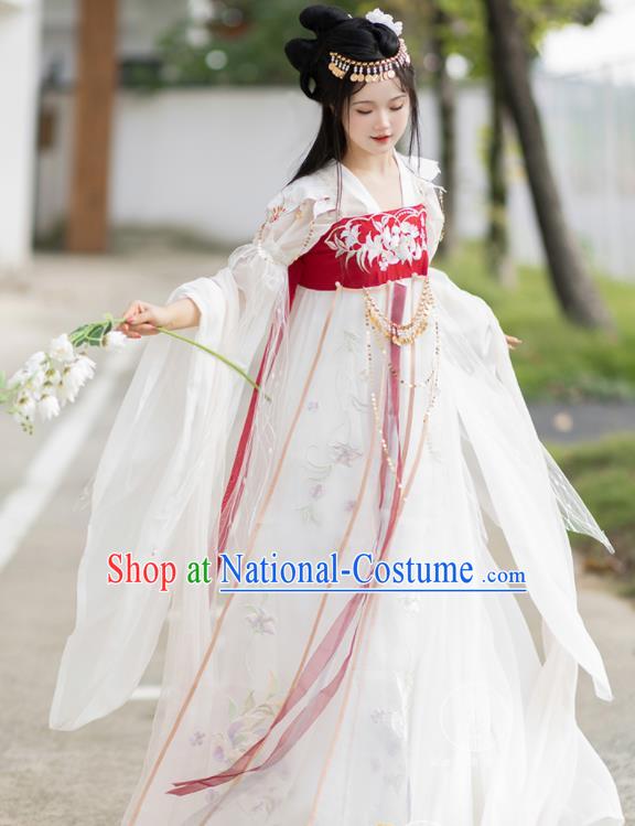 Chinese Ancient Goddess Hanfu Dress Southern and Northern Dynasties Palace Princess Garment Costumes