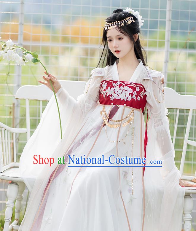 Chinese Ancient Goddess Hanfu Dress Southern and Northern Dynasties Palace Princess Garment Costumes