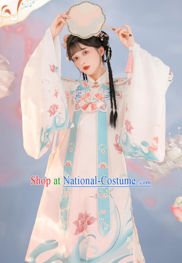 Chinese Traditional Hanfu Long Blouse and Skirt Ming Dynasty Young Lady Clothing Ancient Princess Dresses