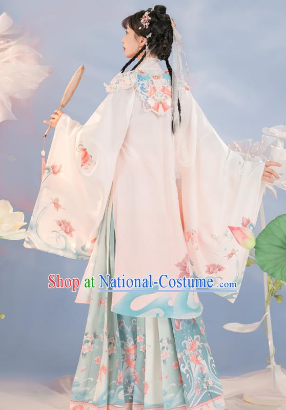 Chinese Traditional Hanfu Long Blouse and Skirt Ming Dynasty Young Lady Clothing Ancient Princess Dresses