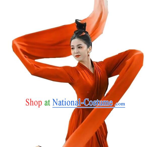 Chinese Classical Dance Clothing 2023 Spring Festival Gala Red Dress Water Sleeve Dance Costume