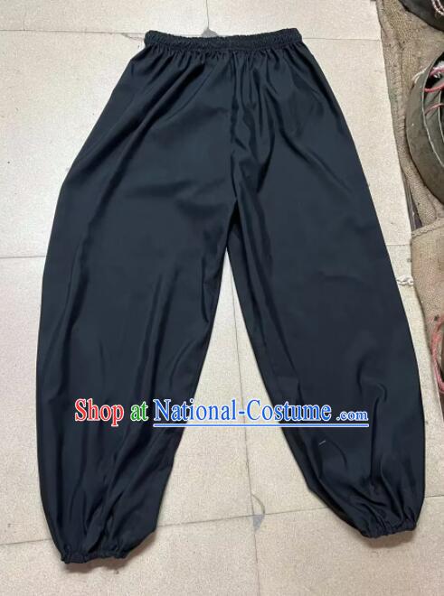 Chinese Handmade Black Lion Trousers Professional Lion Dancer Pants Kung Fu Pants