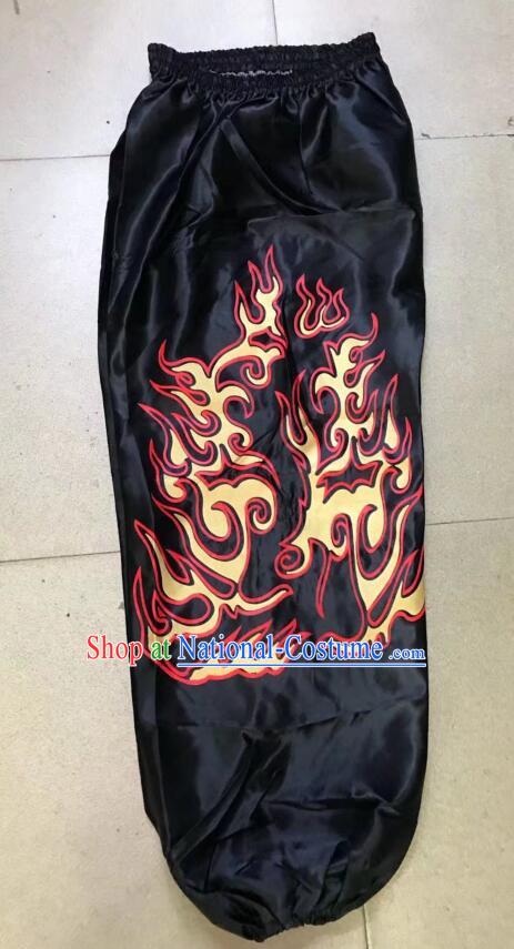 Chinese Handmade Black Lion Trousers Professional Lion Dancer Printing Pants Kung Fu Pants