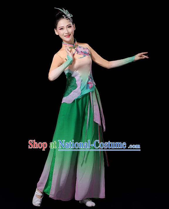 Chinese Yangko Dance Clothing Women Group Dance Fashion Folk Dance Outfit Lotus Dance Costumes