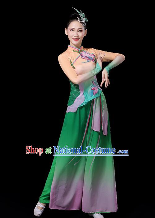 Chinese Yangko Dance Clothing Women Group Dance Fashion Folk Dance Outfit Lotus Dance Costumes