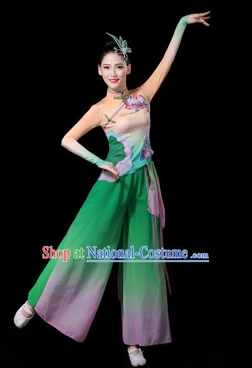 Chinese Yangko Dance Clothing Women Group Dance Fashion Folk Dance Outfit Lotus Dance Costumes