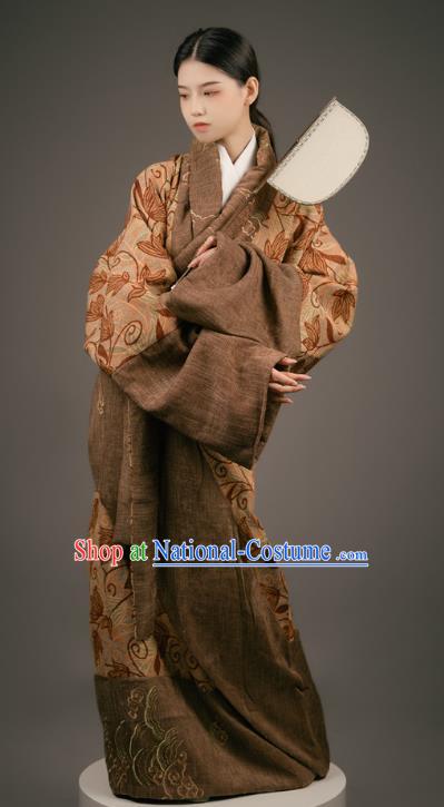 Chinese Classical Dance Costume Han Dynasty Palace Beauty Clothing Ancient Han Fu Straight Front Robe