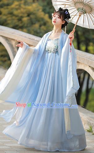 Chinese Traditional Hezi Dress Ancient Hanfu Fairy Clothing Tang Dynasty Young Woman Costumes