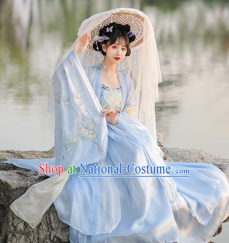 Chinese Traditional Hezi Dress Ancient Hanfu Fairy Clothing Tang Dynasty Young Woman Costumes