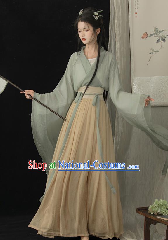 Chinese Ancient Swordswoman Clothing Jin Dynasty Young Lady Costumes Traditional Hanfu Dresses