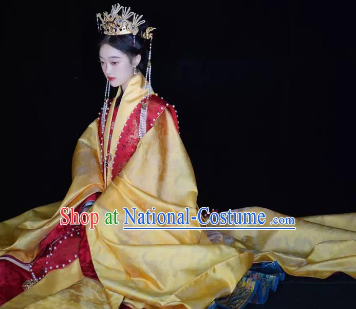 Chinese Traditional Wedding Dresses Ming Dynasty Empress Garment Costumes Ancient Bride Clothing Xia Pei Complete Set