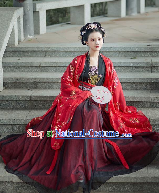 Chinese Tang Dynasty Young Woman Clothing Wedding Hanfu Dresses Ancient Palace Princess Garment Costumes