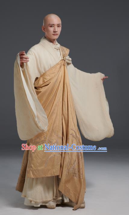 Chinese TV Series The Blood of Youth Wu Xin Garment Costumes Ancient Monk Swordsman Clothing