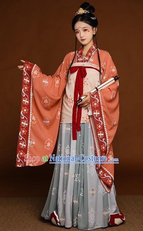 Chinese Ancient Palace Beauty Clothing Southern and Northern Dynasties Court Princess Garment Costumes Hanfu Dresses Ruqun Complete Set