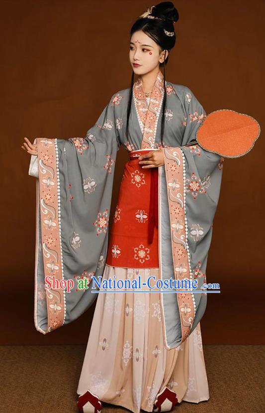 Chinese Hanfu Dresses Ruqun Ancient Palace Beauty Clothing Southern and Northern Dynasties Princess Garment Costumes