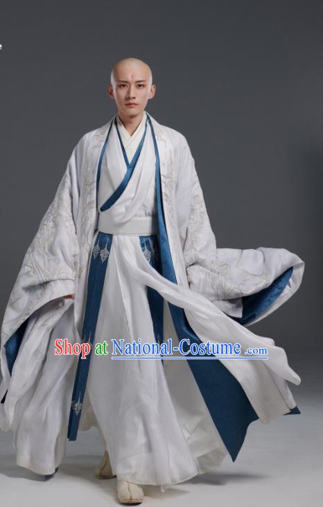 Chinese TV Series The Blood of Youth Wu Xin Clothing Ancient Monk Swordsman Garment Costumes