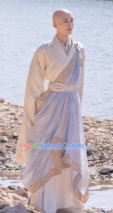 Chinese TV Series Swordsman Clothing The Blood of Youth Wu Xin Apparels Ancient Monk Garment Costumes