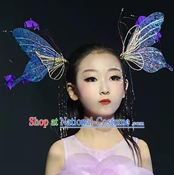 Professional Stage Performance Hair Jewelries Modern Fancywork Butterfly Headdress