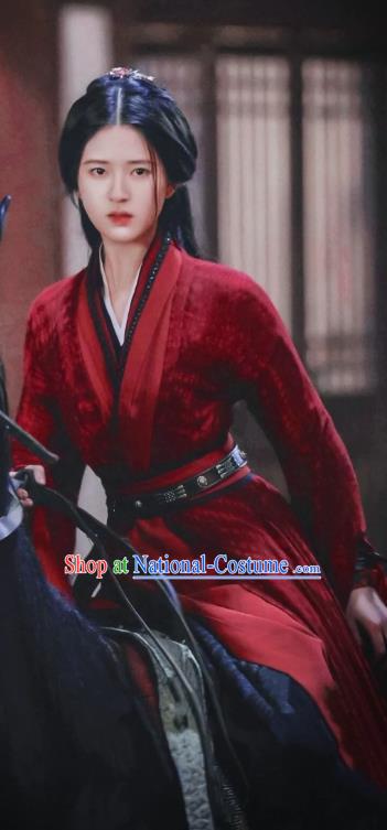 TV Series Love Like The Galaxy Cheng Shao Shang Red Dresses Chinese Han Dynasty Aristocratic Lady Historical Costumes Ancient Swordswoman Clothing