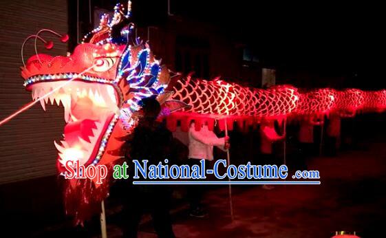 Chinese Luminous LED Lamps Dragon Dance Costumes Props for 19-20 People