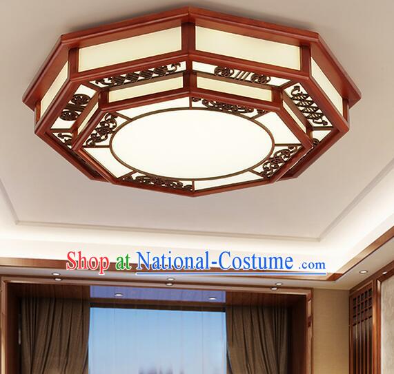 Chinese Handmade Wood Lantern Traditional Ceiling Lamp Eight Diagrams Lantern