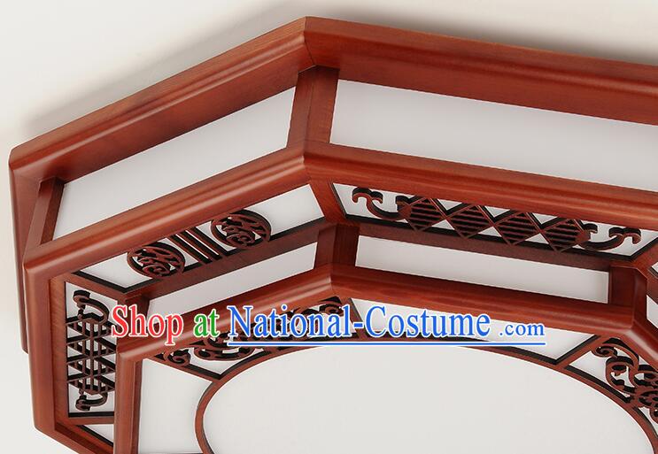 Chinese Handmade Wood Lantern Traditional Ceiling Lamp Eight Diagrams Lantern