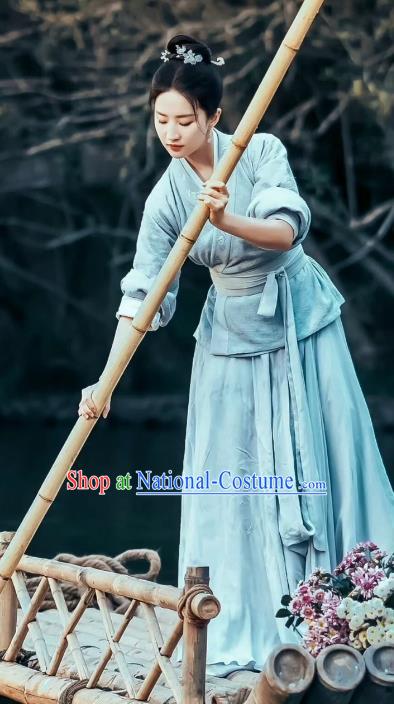 Chinese Ancient Young Woman Clothing Drama A Dream of Splendor Zhao Pan Er Dresses Song Dynasty Commoner Historical Costumes