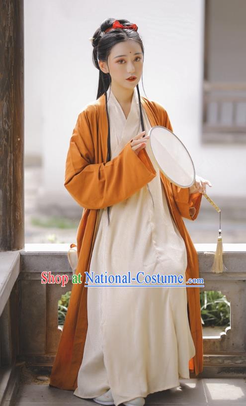 China Song Dynasty Young Woman Costumes Ancient Noble Lady Clothing Traditional Hanfu Dresses Complete Set