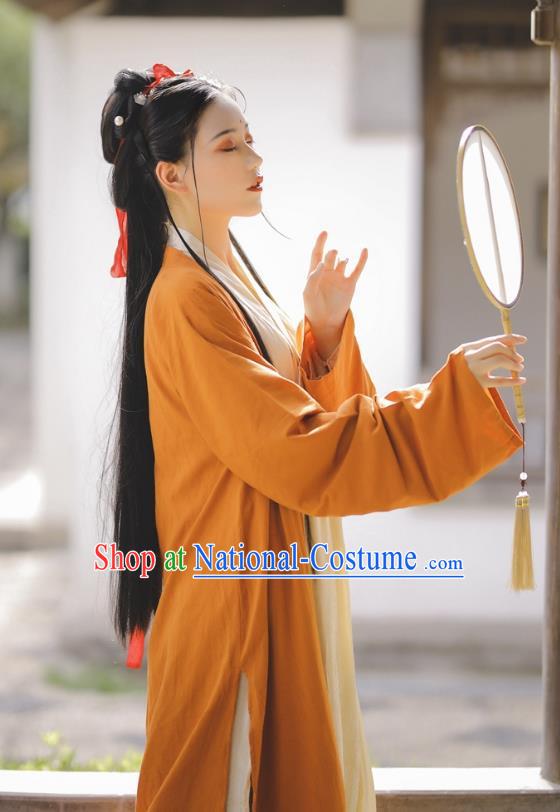 China Song Dynasty Young Woman Costumes Ancient Noble Lady Clothing Traditional Hanfu Dresses Complete Set