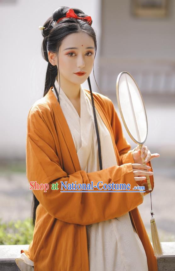 China Song Dynasty Young Woman Costumes Ancient Noble Lady Clothing Traditional Hanfu Dresses Complete Set