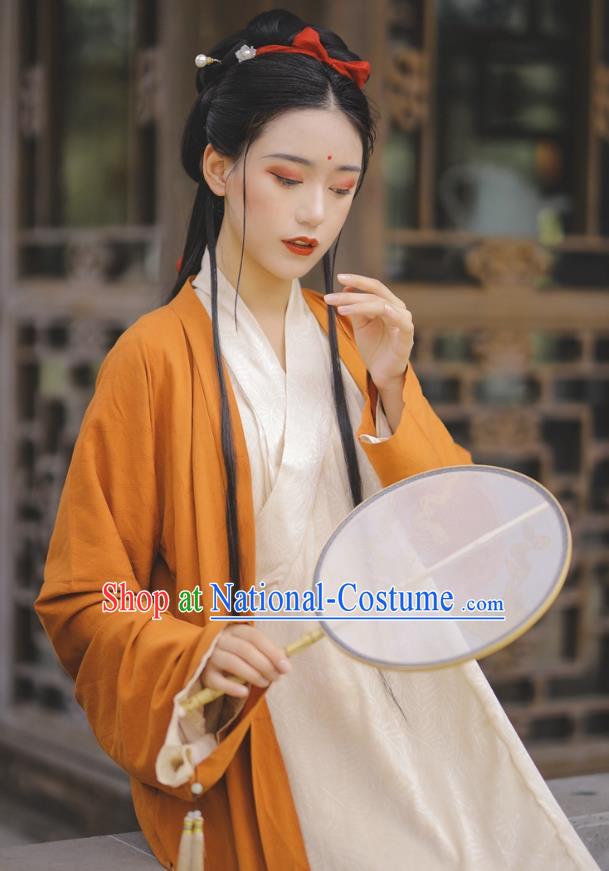 China Song Dynasty Young Woman Costumes Ancient Noble Lady Clothing Traditional Hanfu Dresses Complete Set