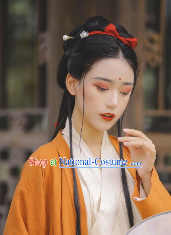 China Song Dynasty Young Woman Costumes Ancient Noble Lady Clothing Traditional Hanfu Dresses Complete Set