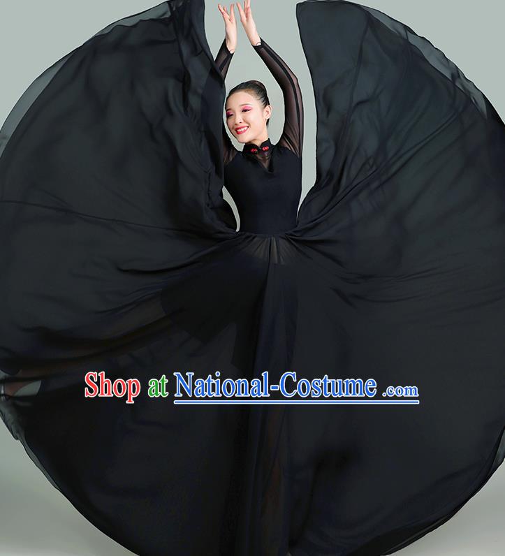 Chinese Opening Dance Black Dress Women Group Chorus Clothing Classical Dance Costume