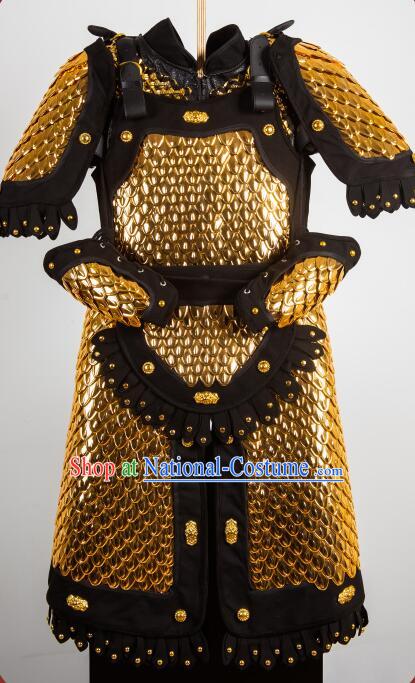 Chinese Ancient General Chain Armor Costumes Ming Dynasty Hauberk Metal Armor for Women for Men