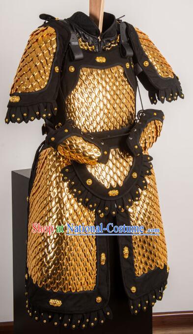 Chinese Ancient General Chain Armor Costumes Ming Dynasty Hauberk Metal Armor for Women for Men