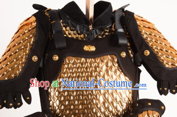 Chinese Ancient General Chain Armor Costumes Ming Dynasty Hauberk Metal Armor for Women for Men