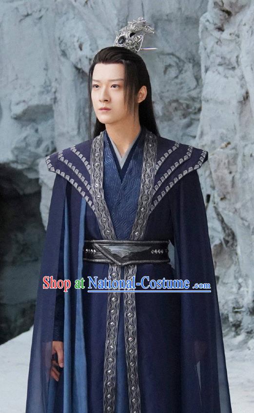 Xian Xia Drama Swordsman Navy Costumes TV Series Immortal Samsara Xuan Xiang Garments Chinese Ancient Demon Lord Clothing