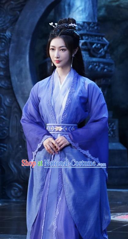 Chinese Xian Xia Drama Swordswoman Costumes TV Series Immortal Samsara Tao Zi Qi Purple Dress Ancient Goddess Clothing