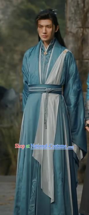 Chinese Drama The Blood of Youth Xiao Se Fashion Ancient Prince Garment Costumes Swordsman Blue Clothing