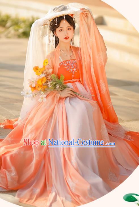 China Ancient Royal Princess Costumes Tang Dynasty Hezi Dresses Clothing Traditional Show Fashion