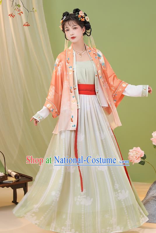 China Song Dynasty Young Lady Dresses Traditional Stage Dance Hanfu Fashion Ancient Princess Costumes